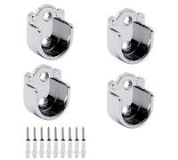 Doafoce Peak-EU 4 Pezzi Asta Armadio Supporto Asta di Sostegno a Forma Asta Supporto per Bagno Guardaroba con Viti Facile Installazione e Rimozione Rapida 25mm