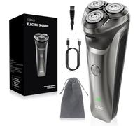 DOAO Rasoio Elettrico Barba, 2024 Aggiornato Rasoio Elettrico Uomo 2 in 1 Impermeabile Senza Filo Rotante per il Viso, Rasatura Wet & Dry (A3)