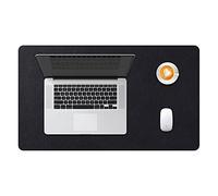 DOBAOJIA Sottomano da Ufficio, Tappetino da Tavolo, Tappetino Tastiera e Mouse, Tappetino PC Scrivania, per Casa/Ufficio, Pelle PU Impermeabile + Scamosciata Antiscivolo 60 x 35 cm (Nero)