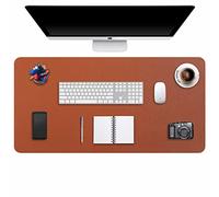 DOBAOJIA Sottomano da Ufficio, Tappetino da Tavolo, Tappetino Tastiera e Mouse, Tappetino PC Scrivania, per Casa/Ufficio, Pelle PU Impermeabile + Scamosciata Antiscivolo 90 x 43cm (Marrone)