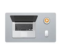 DOBAOJIA Sottomano da Ufficio, Tappetino da Tavolo, Tappetino Tastiera e Mouse, Tappetino PC Scrivania, per Casa/Ufficio, Pelle PU Impermeabile + Scamosciata Antiscivolo 60 x 35 cm (Grigio)