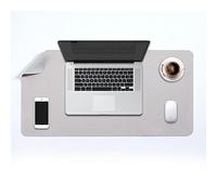 DOBAOJIA Sottomano da Ufficio, Tappetino da Tavolo, Tappetino Tastiera e Mouse, Tappetino PC Scrivania, per Casa/Ufficio, Uso Doppio Lato Simipelle PU Impermeabile 70 x 35 cm (Grigio Chiaro/Argento)