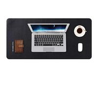 DOBAOJIA Tappetino per Mouse Grande Mouse Pad Mat XL Sottomano da Ufficio Tappetino da Tavolo Pad per Scrivania Laptop, Pelle PU Impermeabile + Scamosciata Antiscivolo 80 x 40 cm (Nero)