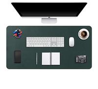 DOBAOJIA Tappetino per Mouse Grande Mouse Pad Mat XXL Sottomano da Ufficio Tappetino da Tavolo Pad per Scrivania Laptop, Pelle PU Impermeabile + Scamosciata Antiscivolo 90 x 43cm (Verde Scuro)