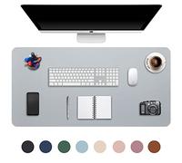 DOBAOJIA Tappetino per Mouse Grande Mouse Pad Mat XXL, Sottomano da Ufficio Tappetino da Tavolo Pad per Scrivania Laptop, Pelle PU Impermeabile + Scamosciata Antiscivolo 90 x 43cm (Grigio)