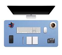 DOBAOJIA Tappetino per Mouse Grande Mouse Pad Mat XXL Sottomano da Ufficio Tappetino da Tavolo Pad per Scrivania Laptop, Pelle PU Impermeabile + Scamosciata Antiscivolo 90 x 43 cm (Blu Acciaio)