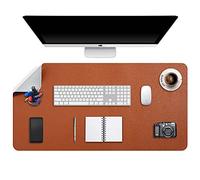DOBAOJIA Tappetino per Mouse Grande, Mouse Pad XXL, Sottomano da Ufficio, Laptop Tappetino, Tappetino Scrivania, Tappetino Scrittura, Uso Doppio Lato Simipelle PU 90 x 43cm Marrone/Grigio