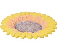 dobar® 12980e - Abbeveratoio per uccelli selvatici Fiore, grande, in cemento, 30,5 x 30,5 x 4 cm, colore: Giallo