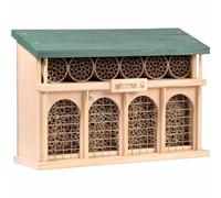 dobar 22395FSCe - Grande hotel per api selvatiche, Dublino, per insetti e api selvatiche, in legno massello, 44 x 13,5 x 30 cm, colore: Verde