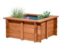 dobar 29236FSCe Square - Mini laghetto in Legno Robusto - per Giardino/terrazza/Balcone - con Pellicola - 78 x 78 x 42 cm, Marrone