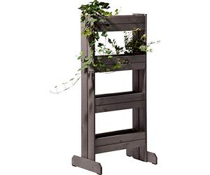 dobar® 58373FSCe - Aiuola Verticale in Legno Massiccio, con 4 fioriere, per Giardino, terrazza, Balcone, Scala per Fiori con Pellicola per Piante, 55 x 40 x 125 cm, Colore: Antracite