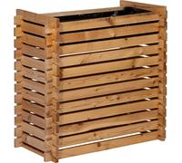 dobar 58448FSCe Larix - Fioriera rialzata con sistema a incastro in legno, con pellicola per piante per giardino e balcone, grande, 79 x 39 x 79 cm, larice, naturale