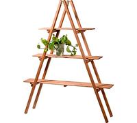 dobar 58460FSCe - Scala per Fiori con 3 scaffali, Pieghevole, 120 x 28 x 150 cm, in Pino Marrone