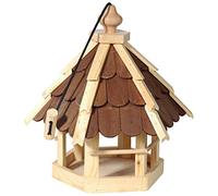 dobar 90638e - Casetta per Uccelli in Legno (Pino) per Giardino, Balcone, con tegole in Legno Scuro, Cordino da Appendere - mangiatoia per Uccelli