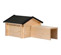 dobar® Casetta per ricci con sistema a incastro, casetta per ricci con tetto in bitume, capanna per ricci con ingresso lungo, protezione contro i predatori, Helhotel Winterfest - 70 x 39 x 31 cm