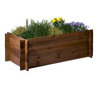 dobar® Grande aiuola rialzata con sistema a incastro, fioriera in legno massiccio, 117 x 58,5 x 38,5 cm, marrone scuro, pino