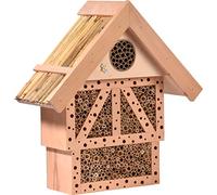 dobar® Green label 22396FSCe - Casetta per api selvatiche, design "Monschau", in legno massello, effetto legno di faggio, 37,5 x 15 x 38,5 cm, colore: Naturale