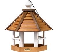 dobar® Green Label - Grande casetta per uccelli selvatici, 33,5 x 29 x 34 cm, colore: Marrone/Bianco