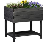 dobar® Kubus 2.0 - Aiuola rialzata per giardino in legno, 78 x 58 x 78 cm, colore: antracite