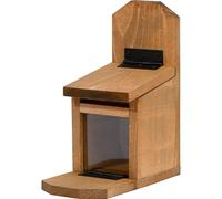 dobar® Mangiatoia per scoiattolo con disco in vetro acrilico, 24 x 12 x 28 cm, marrone