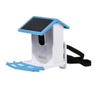 dobar® Mangiatoia per uccelli Eazy con pannello solare e telecamera WiFi per il birdwatching - Casetta per uccelli con fotocamera e app - Blu