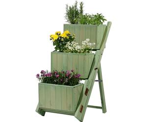 dobar Scala Pieghevole per Piante, Design Individuale, 3 vasi Separati con Pellicola per Piante, Scale per Fiori, Verde Menta, 41 x 55 x 85 cm