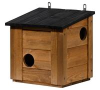 dobar® Scoiattolo con 3 ingressi, mangiatoia per scoiattoli con tetto rimovibile, per nidificare da appendere, 31 x 26 x 33 cm, colore: marrone