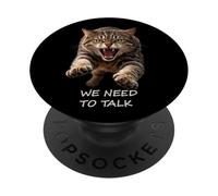 Dobbiamo parlare - Feroce Tabby Cat Humor Irony Shapes Mania PopSockets PopGrip Adesivo
