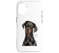 Doberman Camicia Doberman Pinscher Dog Mom Dad Love Pet Puppy Custodia per iPhone 16
