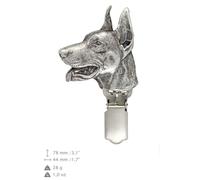Doberman - Clip rivestito di argento, alta qualità Art Dog IT