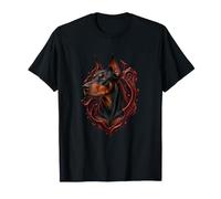 Doberman con frammenti Cremisi Scuro Maglietta