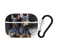 Doberman, custodia protettiva per AirPods Pro con anello portachiavi, custodia protettiva rigida in policarbonato per AirPods Pro 2a generazione, per donne e uomini, facile da aprire, protezione