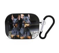 Doberman, custodia protettiva per AirPods Pro con anello portachiavi, custodia protettiva rigida in policarbonato per AirPods Pro 2a generazione, per donne e uomini, facile da aprire, protezione