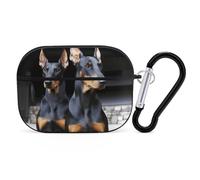 Doberman, custodia protettiva per AirPods Pro con anello portachiavi, custodia protettiva rigida in policarbonato per AirPods Pro 2a generazione, per donne e uomini, facile da aprire, protezione
