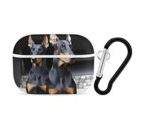 Doberman, custodia protettiva per AirPods Pro con anello portachiavi, custodia protettiva rigida in policarbonato per AirPods Pro 2a generazione, per donne e uomini, facile da aprire, protezione