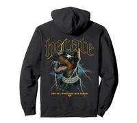 Doberman Dog Vintage Streetwear Urban Hip Hop Y2K Back Print Felpa con Cappuccio