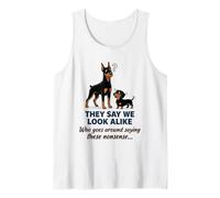 Doberman e Bassotto Dicono Che Ci assomigliamo Funny Dog Art Canotta