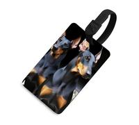 Doberman - Etichette per bagagli per valigie, con scudo per la privacy, borsa da viaggio, targhetta identificativa, per uomini e donne, zaino, stile nero