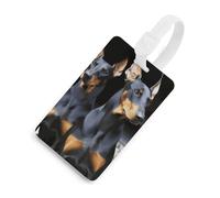 Doberman - Etichette per bagagli per valigie, con scudo per la privacy, borsa da viaggio, targhetta identificativa, per uomini e donne, zaino, stile bianco