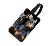 Doberman - Etichette per bagagli per valigie, con scudo per la privacy, borsa da viaggio, targhetta identificativa, per uomini e donne, zaino, stile nero