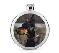 Doberman, fiaschetta rotonda in acciaio inox, a prova di perdite, per compleanno, Natale, per uomini, donne, damigelle d'onore, feste di nozze, 141,7 g