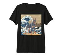 Doberman Giapponese Kanagawa Wave Surf Amante dei Cani Maglietta Premium