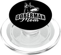 "Doberman Mom" con dolce testa di cane sul petto PopSockets PopGrip per MagSafe