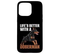 Doberman Pinscher Cane Custodia per iPhone 15 Pro Max