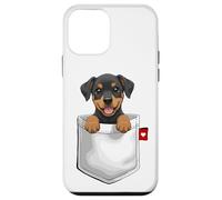 Doberman Pinscher Cane In Tasca Sbirciando Simpatico Cucciolo Cane Custodia per iPhone 12 mini
