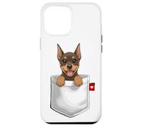 Doberman Pinscher Cane In Tasca Sbirciando Simpatico Cucciolo Cane Custodia per iPhone 12 Pro Max