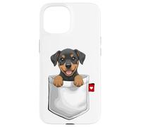 Doberman Pinscher Cane In Tasca Sbirciando Simpatico Cucciolo Cane Custodia per iPhone 15