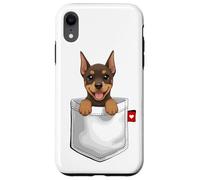 Doberman Pinscher Cane In Tasca Sbirciando Simpatico Cucciolo Cane Custodia per iPhone XR