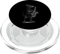 Doberman Pinscher che suona sassofono musica jazz amante dei cani PopSockets PopGrip per MagSafe
