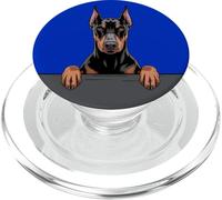 Doberman Pinscher Cucciolo di cane dobermann divertente sbirciando tascabile PopSockets PopGrip per MagSafe
